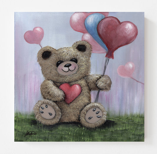 Teddy Bear Love Original Painting