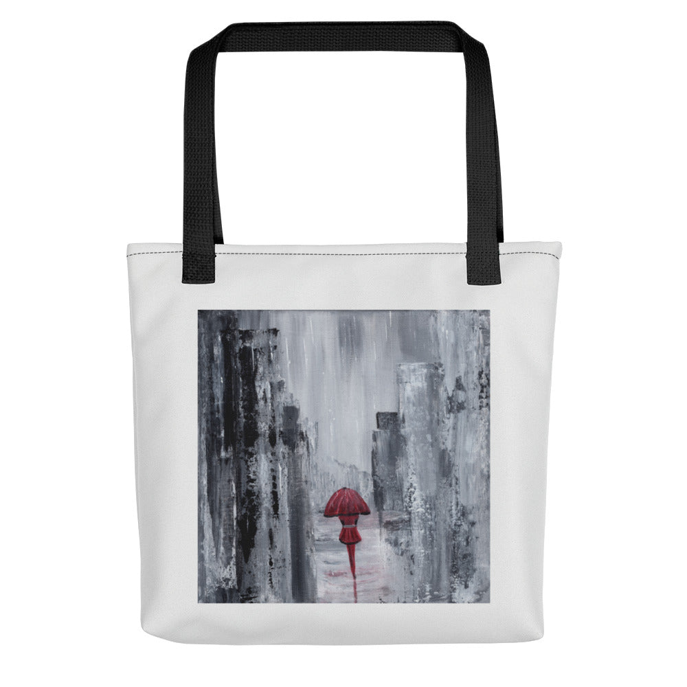 Abstract City Tote Bag, White