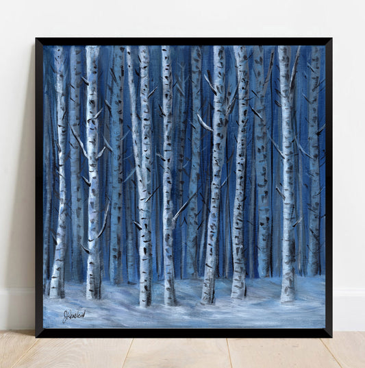 *Winter Birch Painting